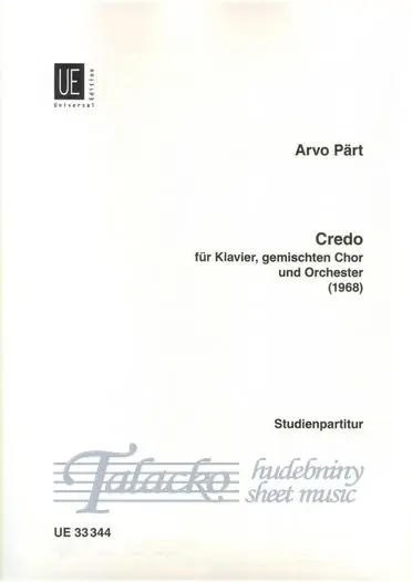 Aktuální Credo for piano, mixed choir and orchestra, SP