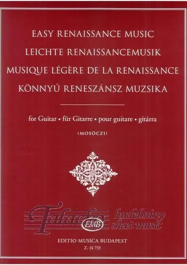 Easy renaissance music for Guitar Ihned K Objednání