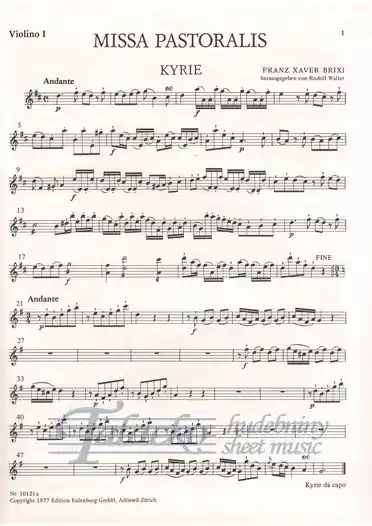 Missa Pastoralis (violino 1) Tovární Cena