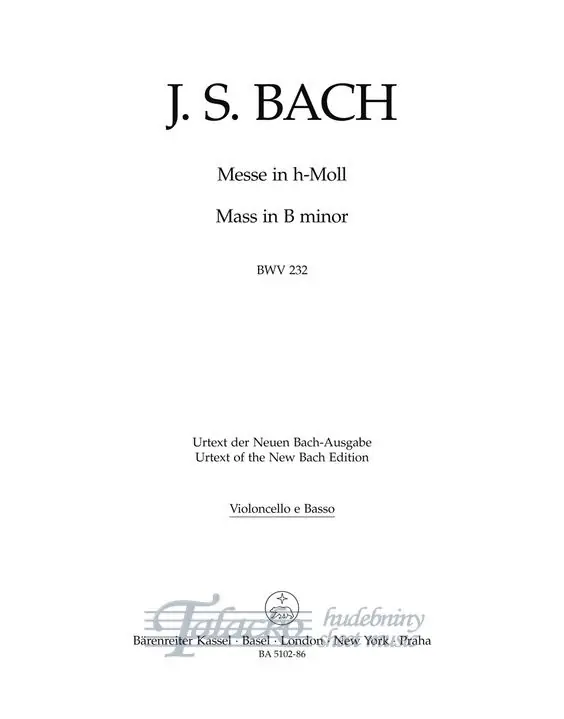 Mass in B minor BWV 232 (Violoncello e Basso) Akční Nabídka