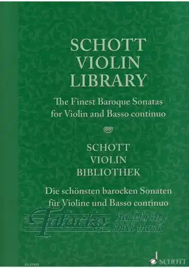 Schott Violin Library (Finest Baroque Sonatas for Violin and Basso Continuo) Finální Výprodej