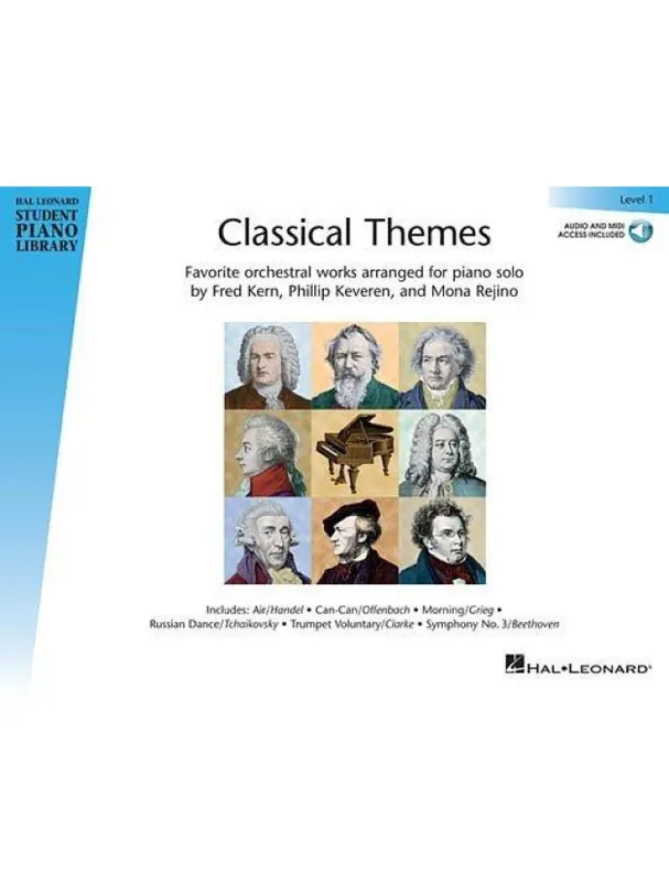Nejlepší Volba Hal Leonard Student Piano Library Classical Themes – Level 1 (noty na snadný sólo klavír) (+audio)