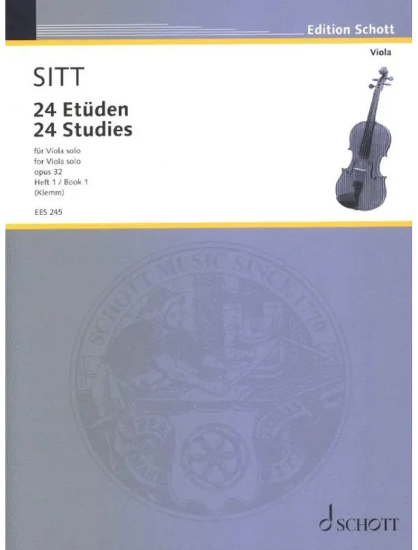 Hans Sitt 24 Studies Op. 32 Vol. 1 (noty na violu) Koupit Online