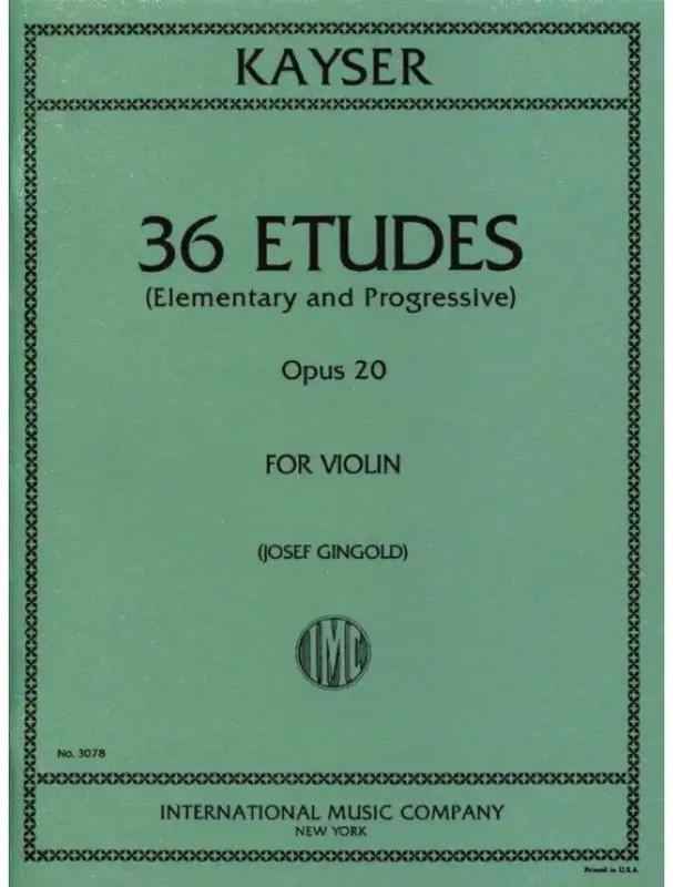 Heinrich Ernst Kayser 36 Etudes Op. 20 - Gingold (noty na housle) Tovární Cena