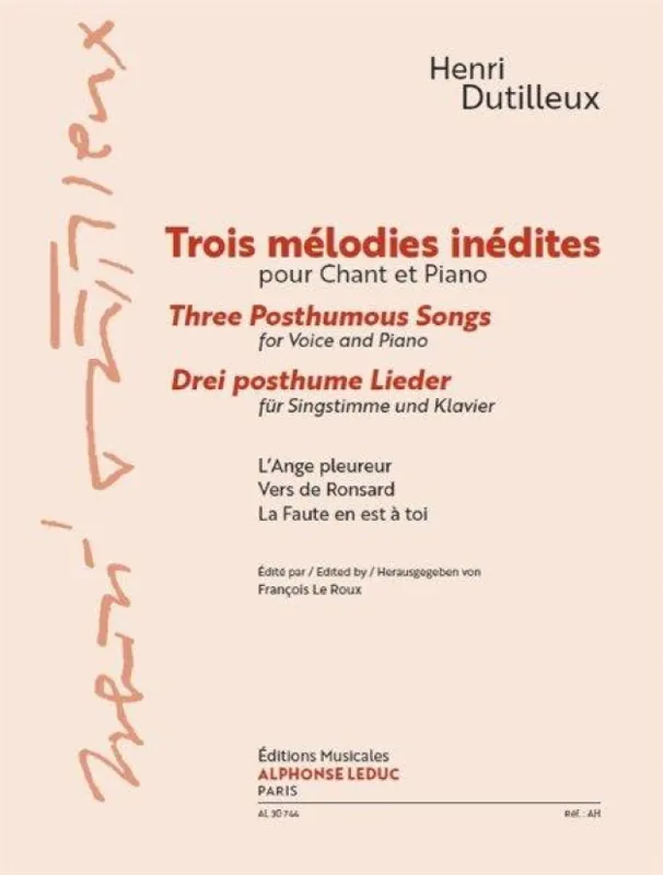 Henri Dutilleux Three Posthumous Songs (noty na zpěv, klavír) Oblíbený