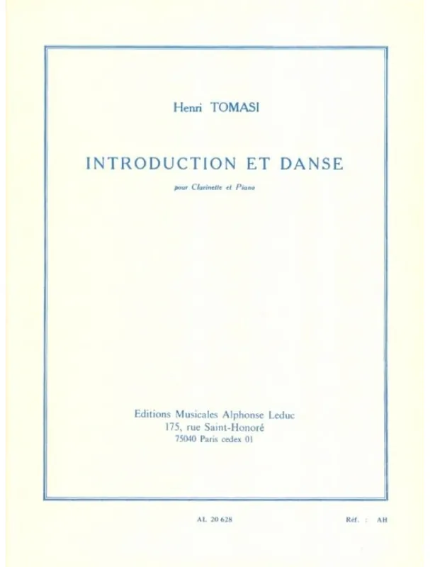 Novinka Henri Tomasi Introduction et Danse (noty na klarinet, klavír)