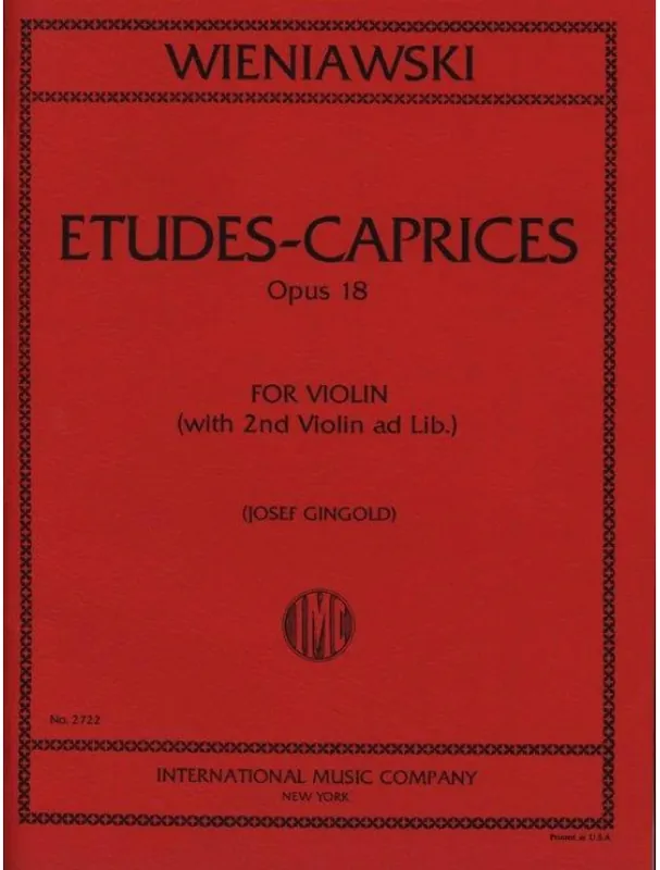 Henryk Wieniawski Etudes–Caprices op. 18 - Gingold (noty na housle) Nejlepší Cena