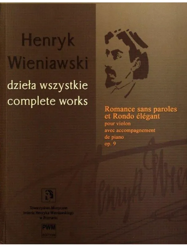 Kup Teď Henryk Wieniawski Romance sans paroles et Rondo élégant op. 9 (noty na housle, klavír)