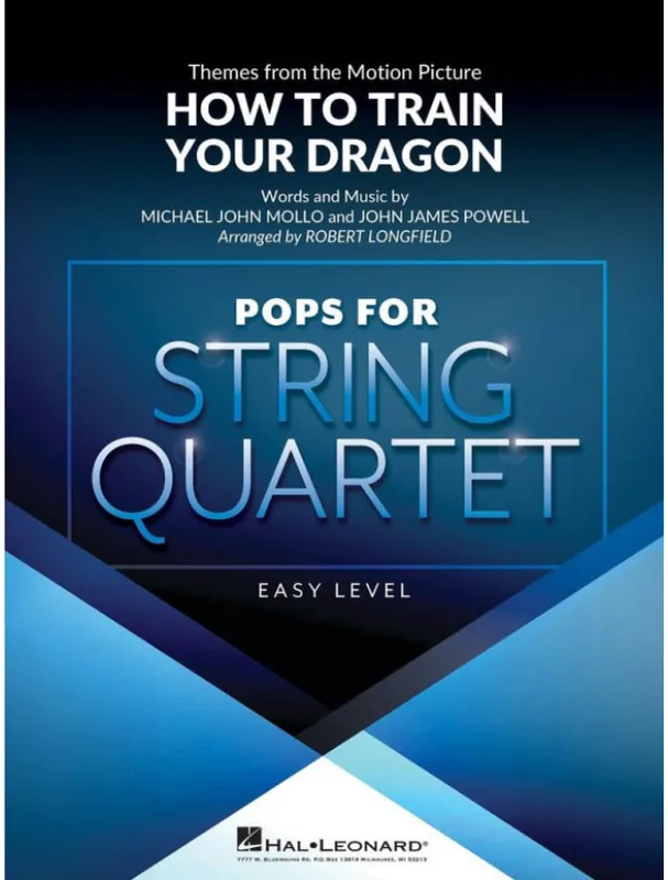 Omezená Nabídka How to Train Your Dragon / Jak vycvičit draka (snadné noty pro smyčcový kvartet, party, partitura)