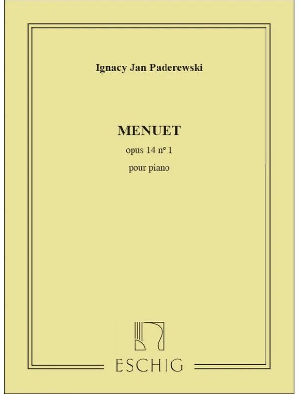 Omezená Nabídka Ignacy Jan Paderewski Menuet Op. 14 No. 1 (noty na klavír)