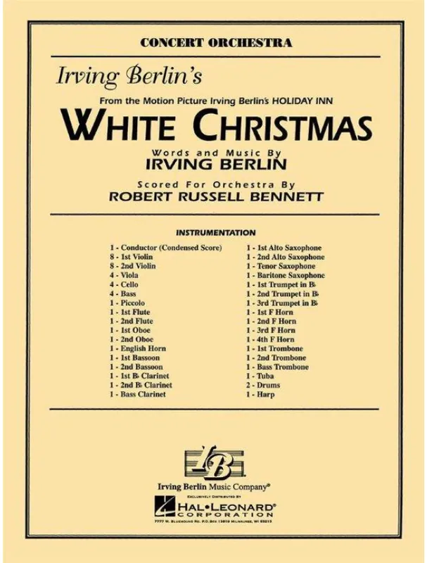 Levný Irving Berlin White Christmas (noty pro symfonický orchestr, party, partitura)
