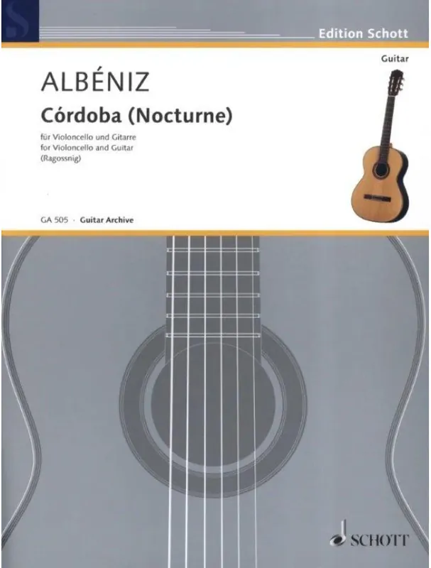 Výhodná Nabídka Isaac Albéniz Cordoba - Nocturne op. 232 (noty na kytaru, violoncello)