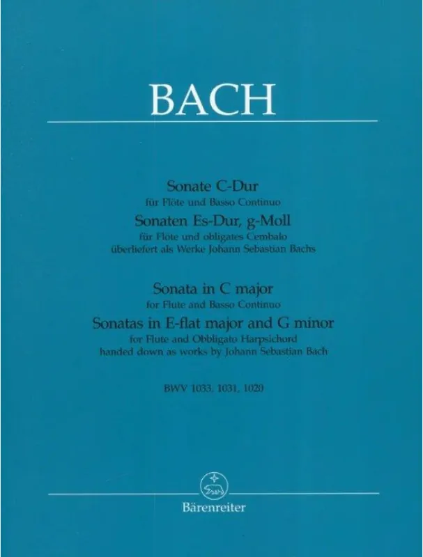 Výprodej J.S. Bach 3 Sonatas (noty na příčnou flétnu, basso continuo)
