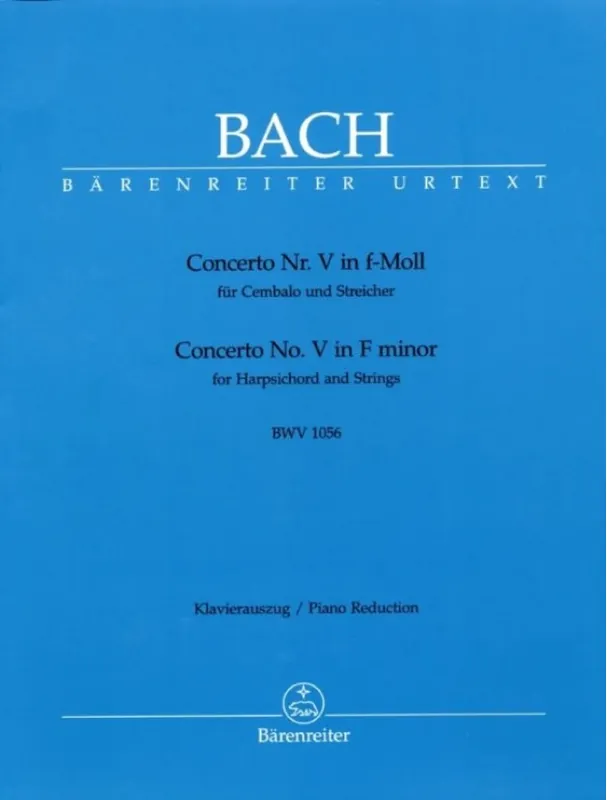 J.S. Bach Concerto No. V in F minor BWV 1056 (noty na klavír, cembalo) Novinka