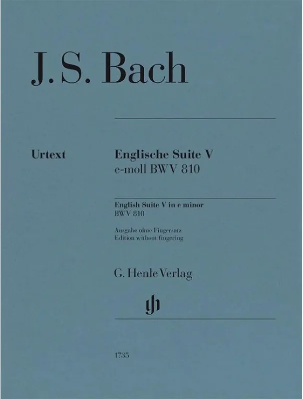 Nejlepší Volba J.S. Bach English Suite no. 5 E minor BWV 810 - Without Fingering (noty na klavír)