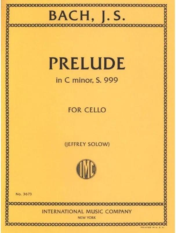 J.S. Bach Prelude in C minor BWV 999 - Solow (noty na violoncello) Top Prodej
