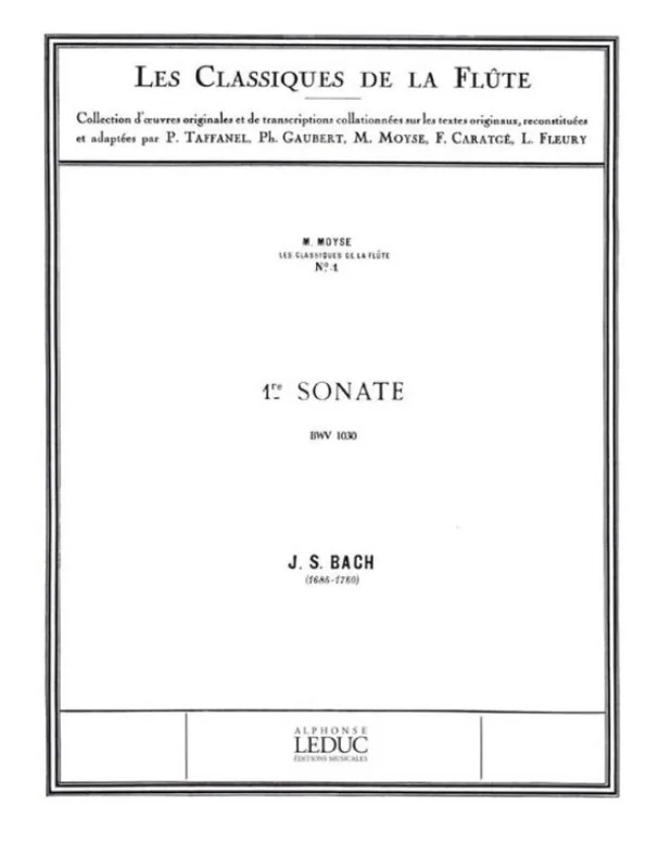 Koupit Online J.S. Bach Sonata No.1, BWV1030 in B minor (noty na příčnou flétnu, klavír)
