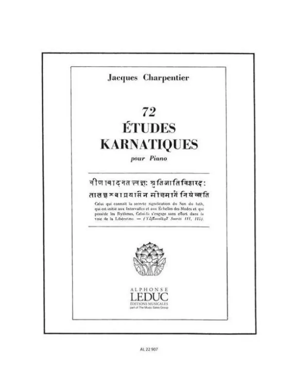 Ověřený Jacques Charpentier 73 Études Karnatiques Cycle 03 (noty na klavír)