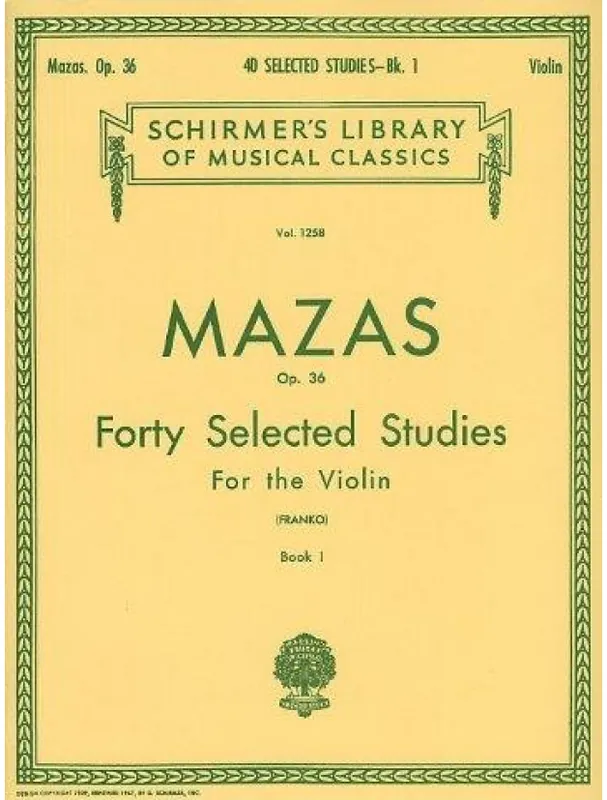 Novinka Jacques F. Mazas Forty Selected Studies For The Violin Op.36 Book I (noty na housle)