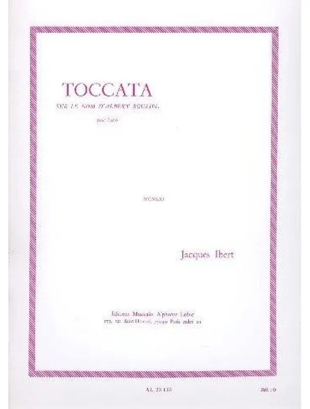 Výprodej Jacques Ibert Toccata Sur Le Nom d‘Albert Roussel (noty na klavír)