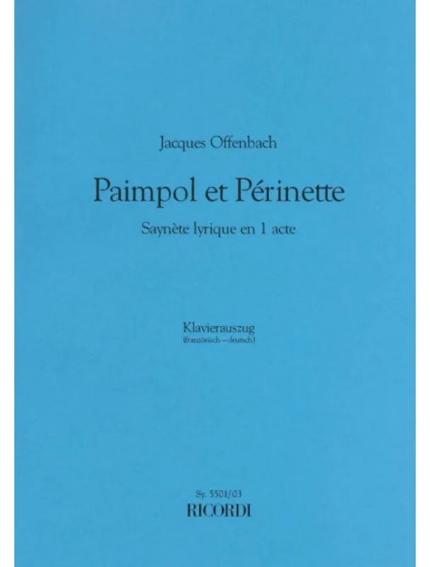 Top Prodej Jacques Offenbach Paimpol et Perinette (noty na klavír, zpěv)