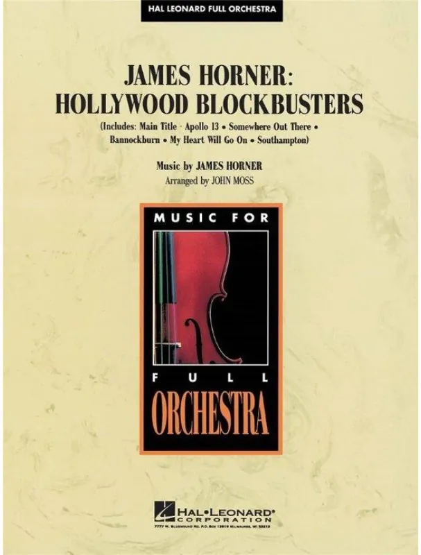 James Horner Hollywood Blockbusters (noty pro symfonický orchestr, party, partitura) Tovární Cena