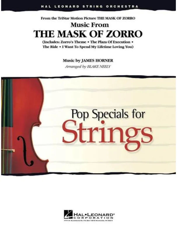 James Horner Music from The Mask of Zorro (noty pro smyčcový orchestr, party, partitura) Akce