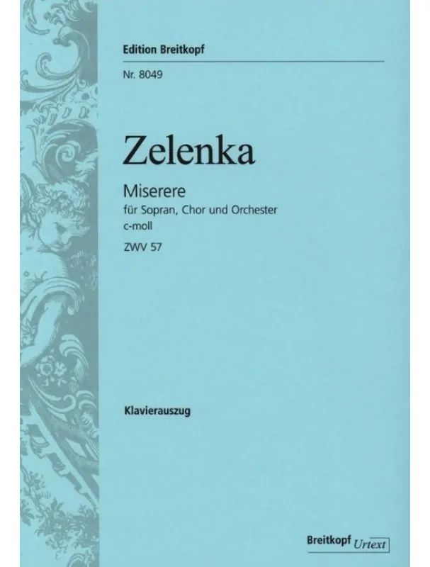 Jan Dismas Zelenka Miserere c-moll ZWV 57 (noty na klavír, zpěv) Nejlepší Cena