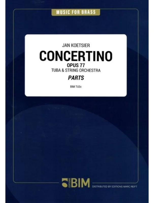 Tovární Cena Jan Koetsier Concertino Opus 77 (noty pro tubu, smyčcový orchestr, party)