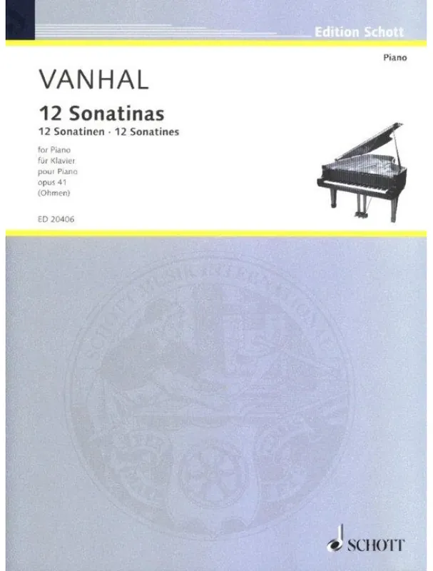 Jan Křtitel Vaňhal 12 Easy And Progressive Sonatinas Op. 41 (noty na klavír) Super Cena