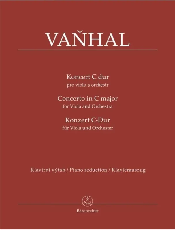 Jan Křtitel Vaňhal Concerto in C major (noty na violu, klavír) Horká Nabídka