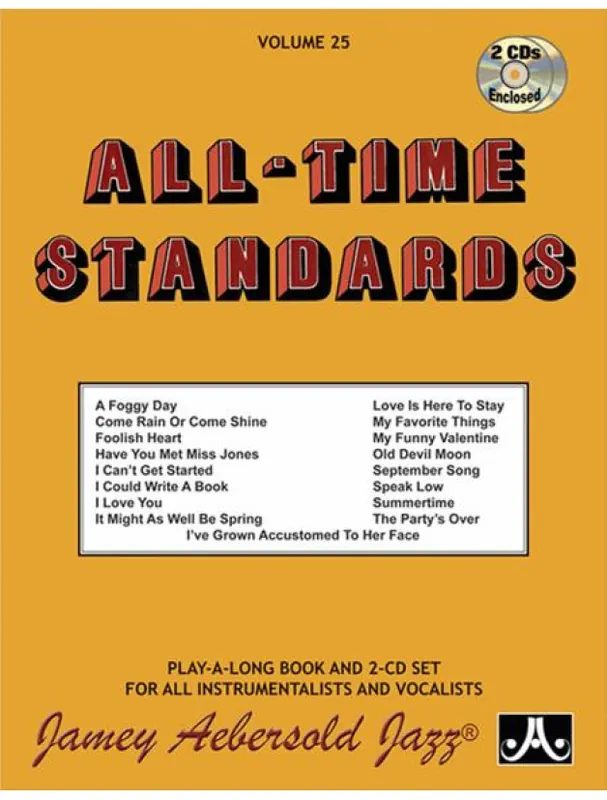 Jazz Play-Along 25 All-Time Standards (noty na nástroje C, Eb, Bb, basového klíče) (+audio) Cenově Výhodný