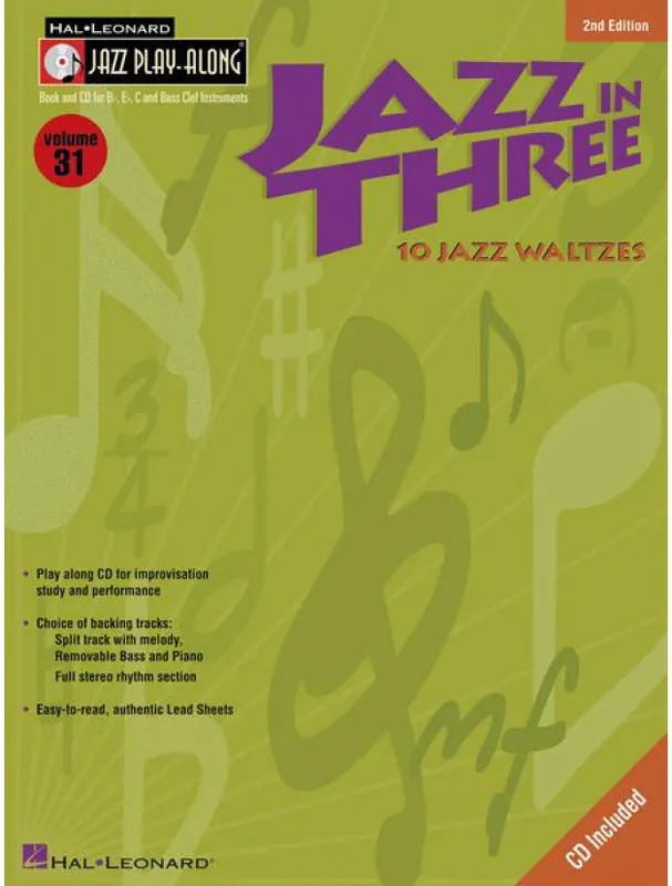 Poslední Šance Jazz Play-Along 31 Jazz in Three - Second Edition (noty na nástroje C, Eb, Bb, basového klíče) (+audio)