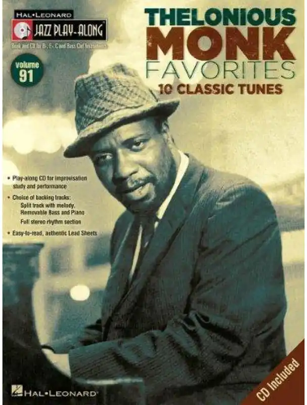 Jazz Play-Along 91 Thelonious Monk Favourites (noty, nástroje C, Eb, Bb, basového klíče) (+audio) Časově Omezené