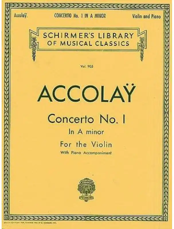 Nejlepší Cena Jean Baptiste Accolay Concerto No. 1 In A Minor (noty na housle, klavír)
