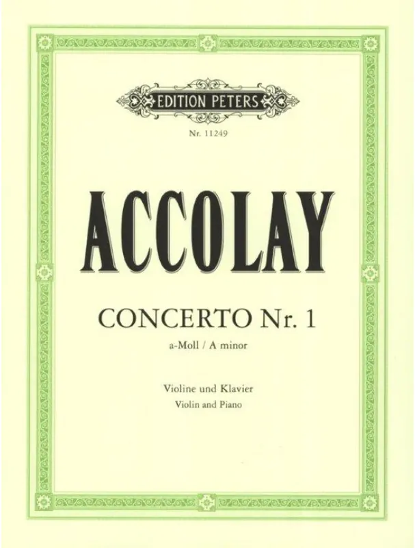 Jean-Baptiste Accolay Concerto No. 1 A minor (noty na housle, klavír) Zlevněný