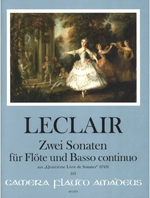 Jean-Marie Leclair 2 Sonaten aus Quatrieme Livre De Sonates (noty na příčnou flétnu, klavír) Autentický