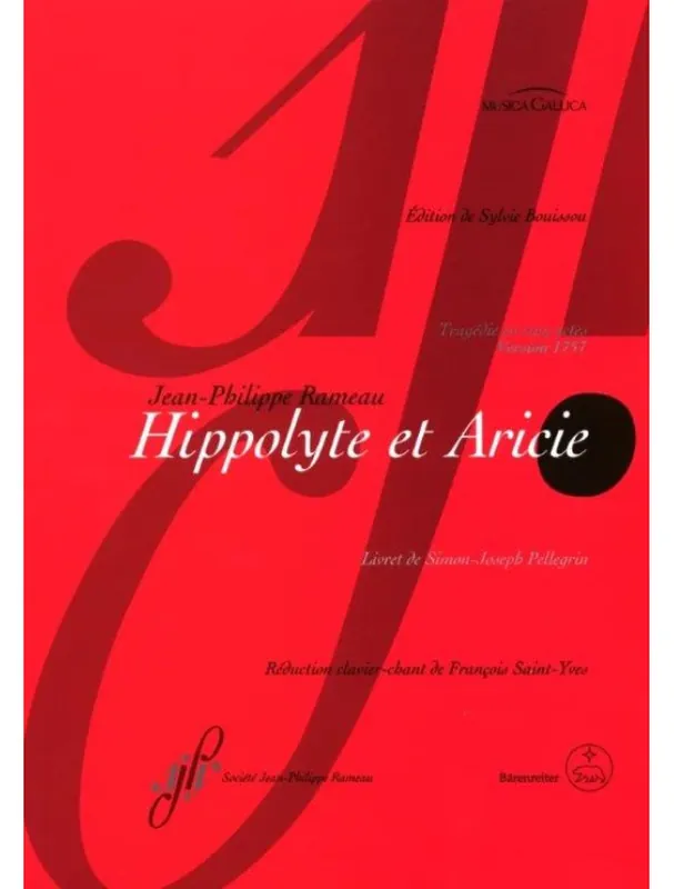 Vrácení Zdarma Jean-Philippe Rameau Hippolyte et Aricie (noty na klavír, zpěv)