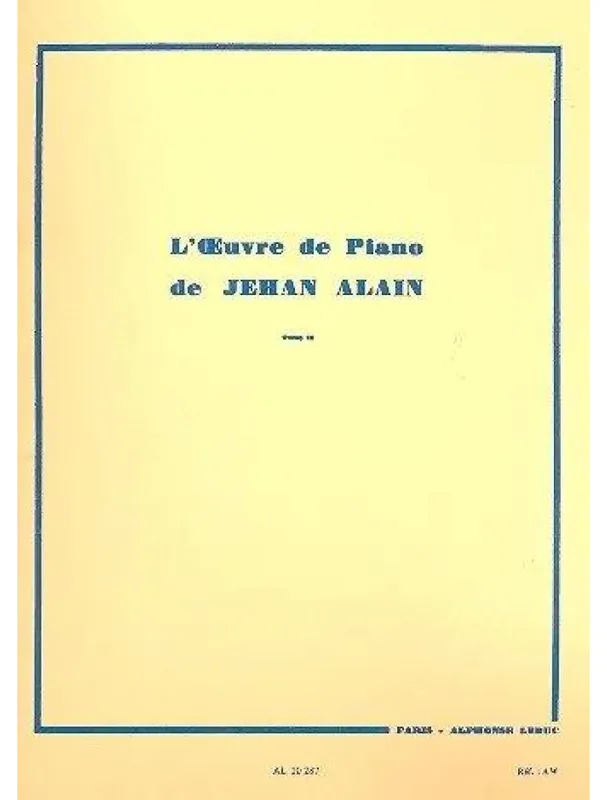 Jehan Alain L‘Oeuvre de Piano Vol. 2 (noty na klavír) Rychlé Dodání
