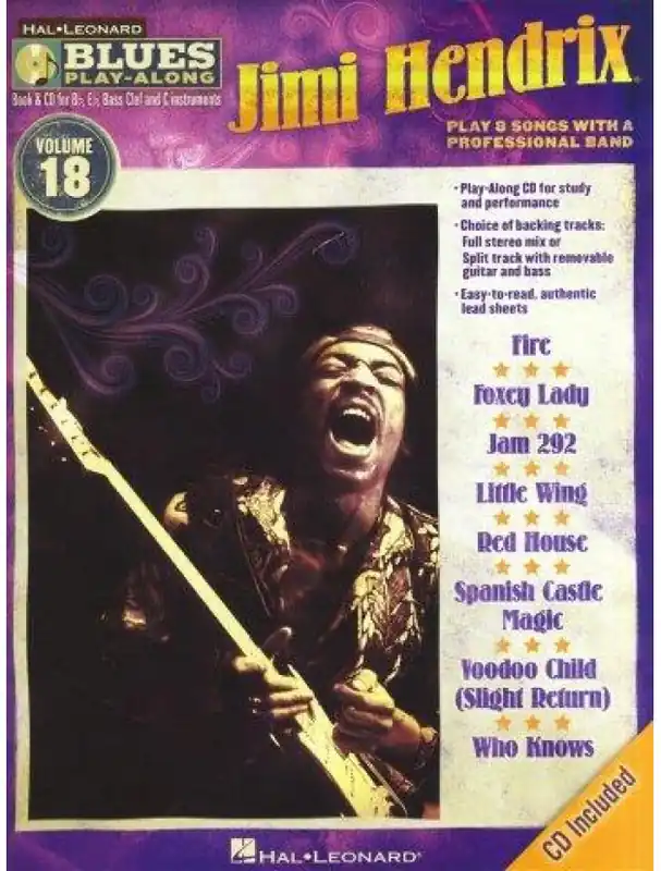 Expresní Doručení Jimi Hendrix Blues Play-Along - Volume 18 (noty na nástroje C, Eb, Bb, basového klíče) (+audio)