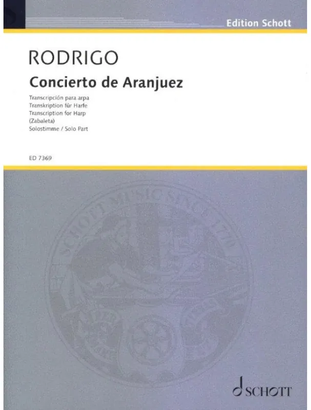 Joaquín Rodrigo Concierto de Aranjuez (noty na harfu) Pouze Dnes