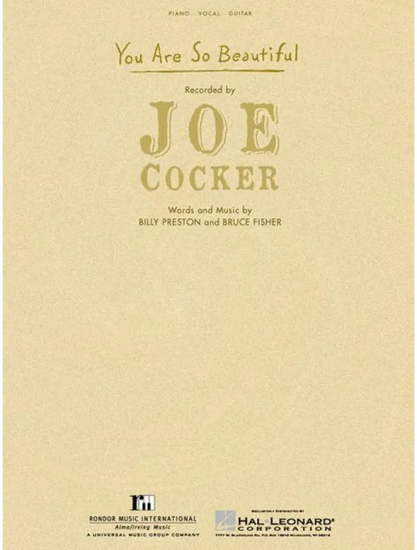 Joe Cocker You Are So Beautiful (noty na klavír, zpěv, akordy) Jen Po Omezenou Doba