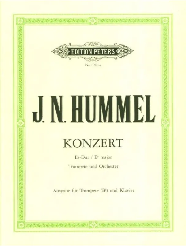 Vrácení Zdarma Johann Nepomuk Hummel Concert Eb major (noty na trubku, klavír)