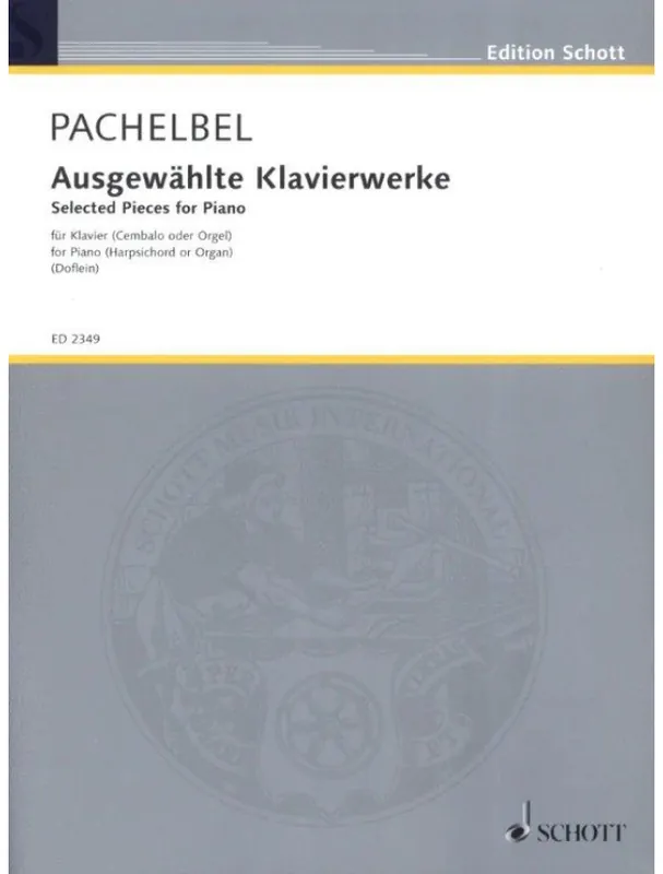 Johann Pachelbel Selected Pieces (noty na klavír) Super Cena