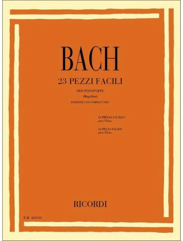 Expresní Doručení Johann Sebastian Bach 23 Pezzi Facili - Ed.1995 (noty na klavír)(+audio)