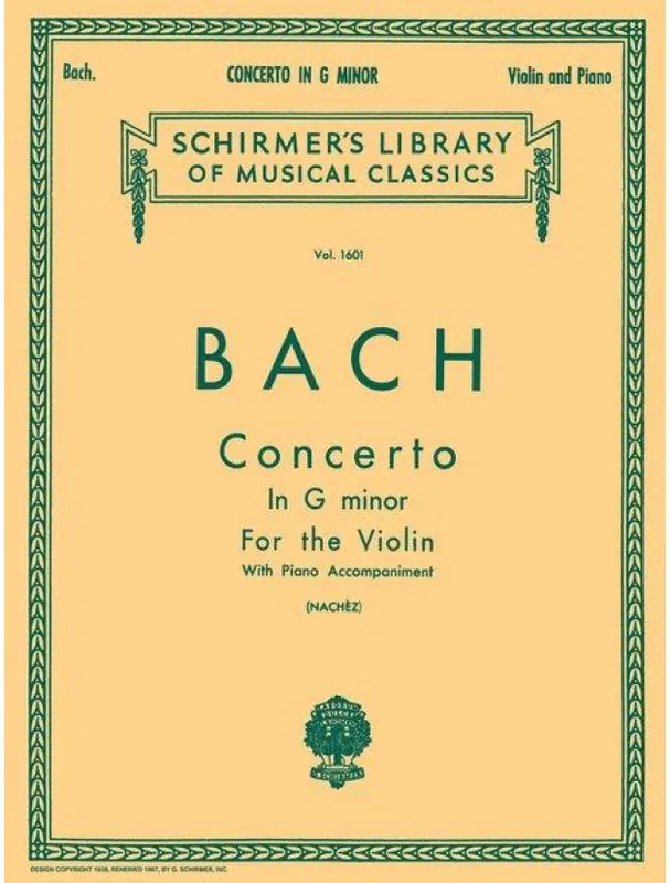 Víkendová Akce Johann Sebastian Bach Concerto In G Minor (noty na housle, klavír)