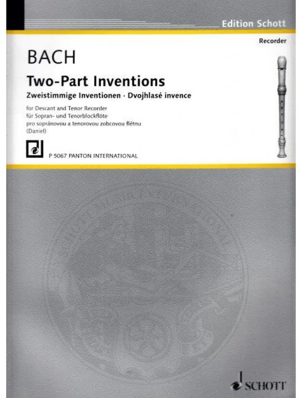 Novinka Johann Sebastian Bach Dvouhlasé invence pro 2 zobcové flétny