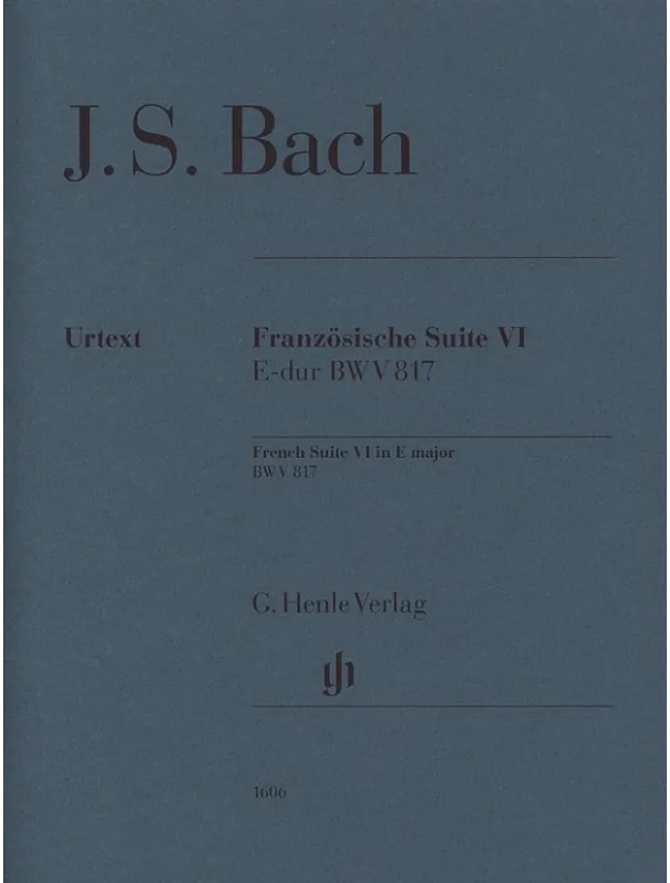 Johann Sebastian Bach French Suite VI in E major BWV 817 (noty na klavír) Horká Nabídka