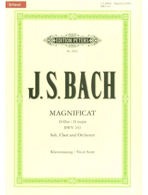Expresní Doručení Johann Sebastian Bach Magnificat D BWV 243 (noty na klavír, zpěv)
