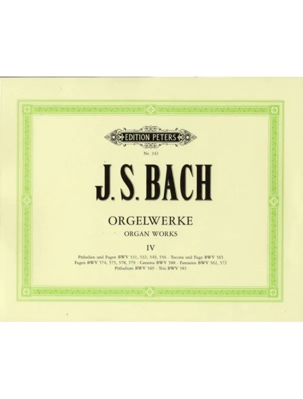 Johann Sebastian Bach Orgelwerke 4 (noty na varhany) Zlevněný